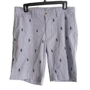 Ralph Lauren Blue and White Polo Shorts 33